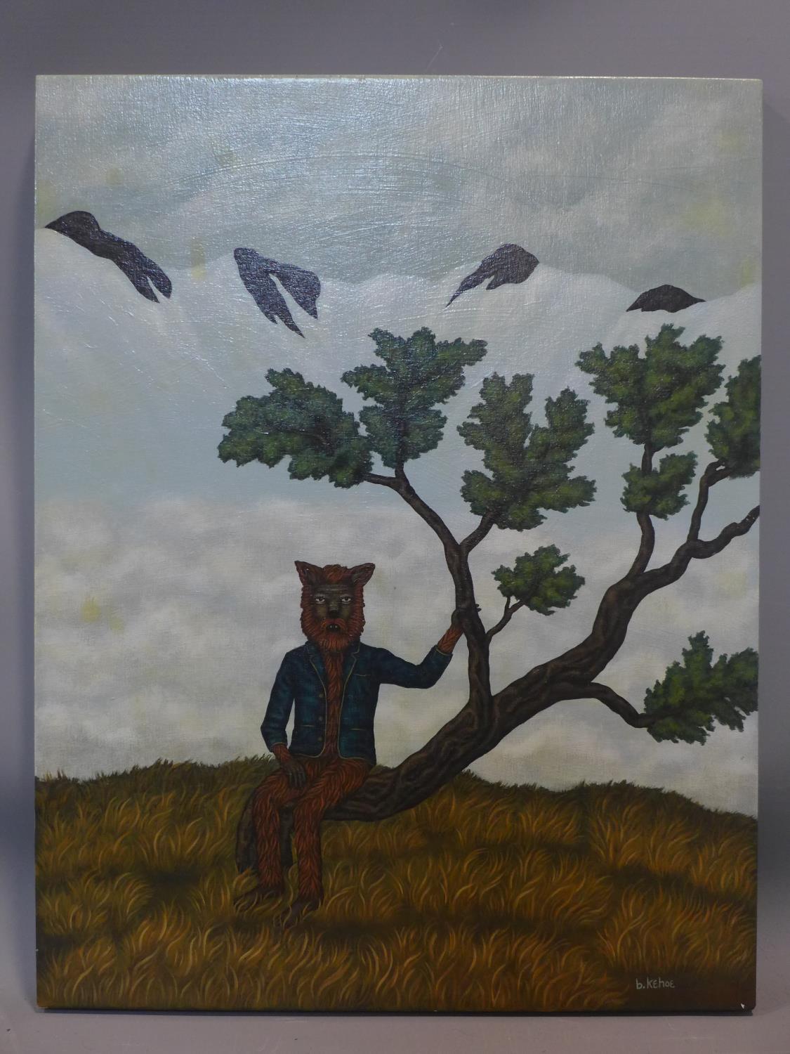 Ben Kehoe, 'Only Wild Around People', 2012, oil on panel, signed lower right, inscribed and dated to