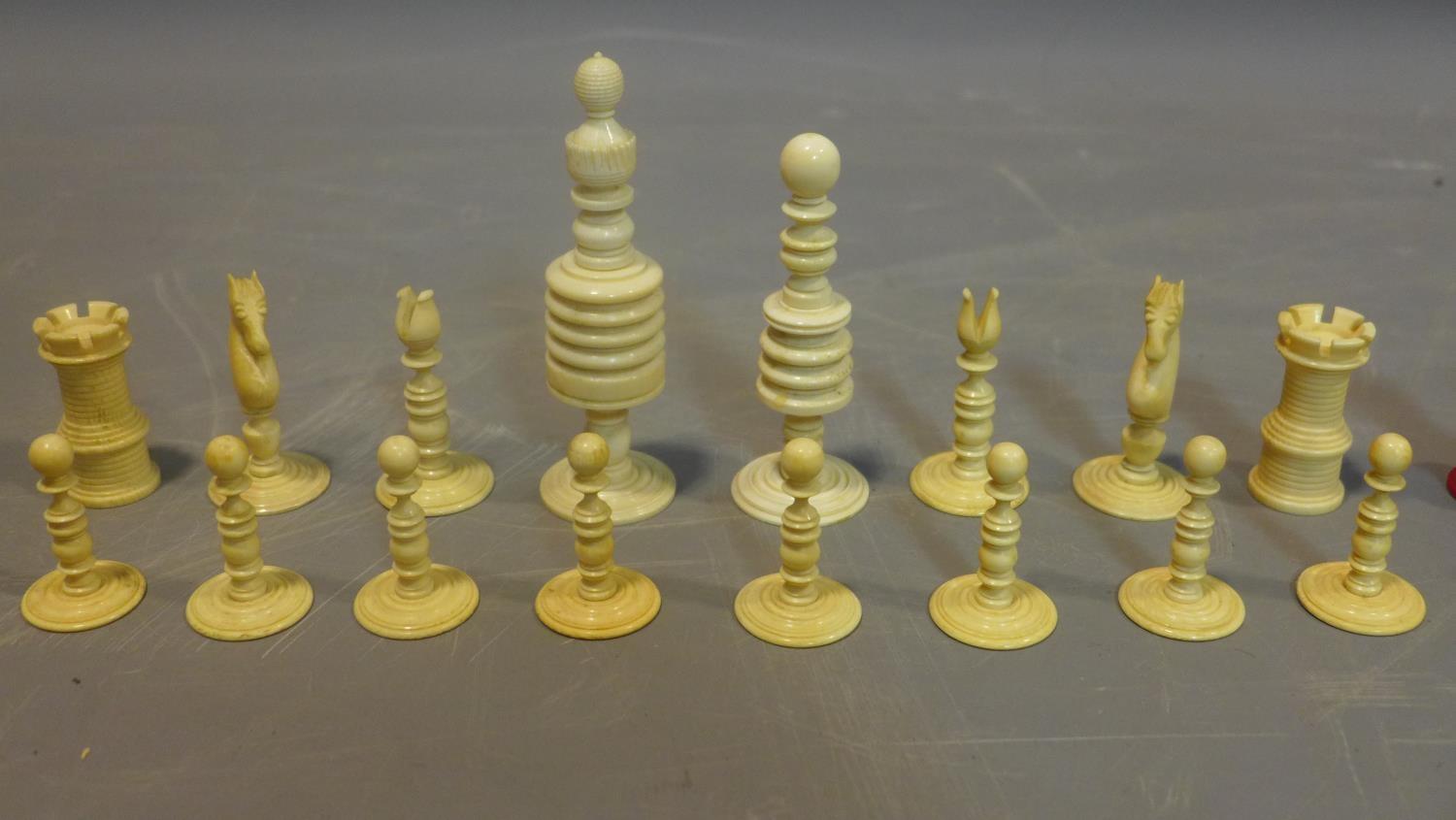 Ivory chess set - Image 2 of 4