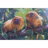 Mark Whittaker (British, b.1964), 'Jewels of the Forest (Golden Spider Monkeys)', acrylic on