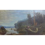 20th century Canadian School, Wild lake scene, oil on canvas, framed, 15 x 22.5 cm