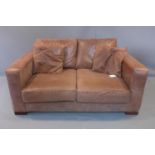 A Sofa Workshop two seater leather sofa, H.66 W.154 D.97cm