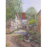20th century English school, View of an alley in the country, watercolour, initialed and dated 1920,