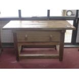 A large side table, possibly Cape Dutch, with one long drawer