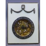 A silver and cloisonne enamelled table clock, with skeletonised dial with Roman chapter ring, having