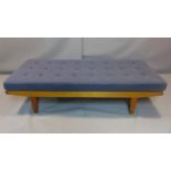 A Danish Poul M. Volther daybed, with button back upholstered cushion, H.45 W.189 W.79cm