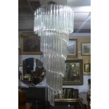 A large 20th century Murano drop chandelier, H.123cm