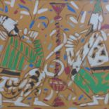 Aryeh Lubin (1897-1980) Abstract gouache, H.39 W.44cm