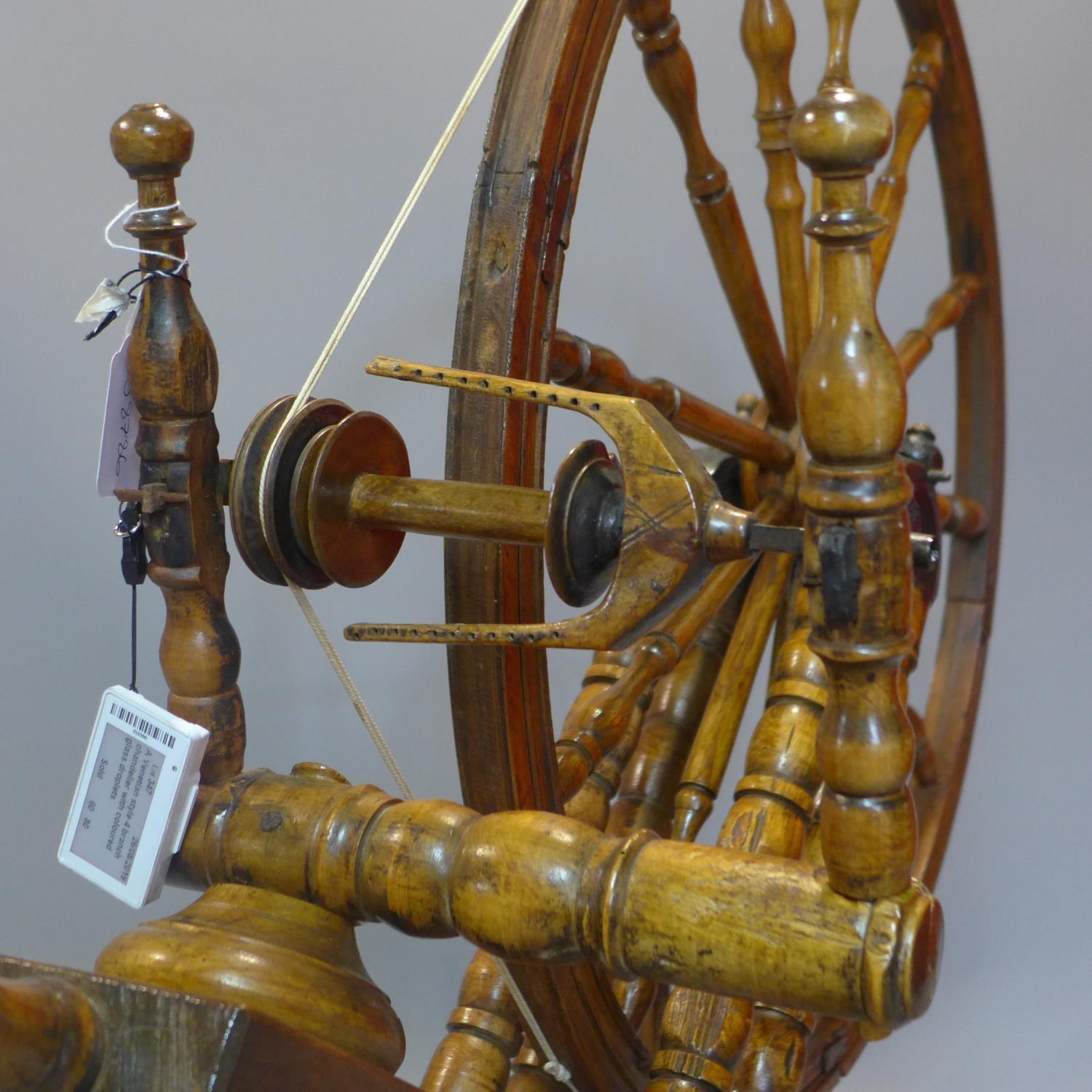 20th century Scandinavian spinning wheel (working) - Image 3 of 4