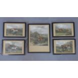 After William Joseph Shayer (British, 1811-1892), a set of 5 Victorian hunting chromolithographs, 18