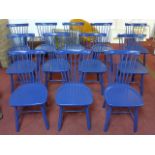 WITHDRAWN- Fourteen blue stick-back chairs, model Lilla Aland