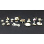 A collection of Limoges miniatures, to include porcelain vases, teacups and saucers,