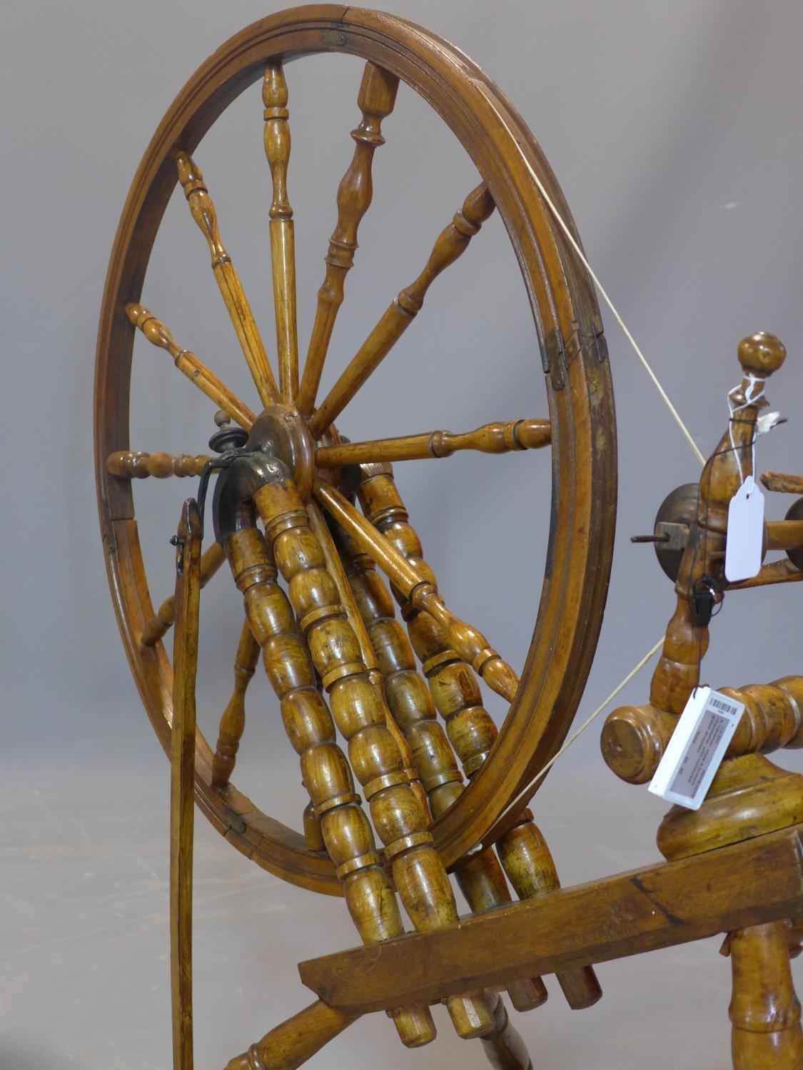 20th century Scandinavian spinning wheel (working) - Image 2 of 4