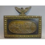 20th century English bronze relief representing the Battle of Waterloo, 23 x 28 cm