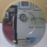 A contemporary circular wall mirror, Diameter 92cm