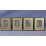 After J. Mansell, a set of four Victorian hand stippled chromolithographs of 'Old, Fortune Teller,