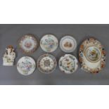 A collection of porcelain and ceramics, to include a large Copeland Spode oval platter with red/
