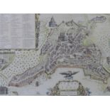 An antique hand-coloured printed map on line of the city Todi in Italy after Pierre Mortier,