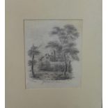 C. H. Jennings (19th century school), 'Gill Church, Haven', pencil sketch, signed, titled and