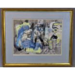 R. Wachash, an abstract study of a man, mixed media, signed lower left, 37 x 50cm