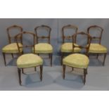 A set of six Victorian mahogany parlour chairs, with rosette design to frame, having floral