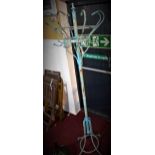 A vintage metal coat stand, H.200cm