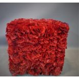 A red roses garden stool, H.47 W.49 D.49cm