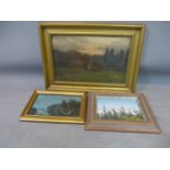 Three small paintings of British wild life scenes, oil on canvas 19th -20th century: 19th century