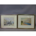 Two watercolors of British coastal scenery (Dover?), work on paper, 20th century 20th century