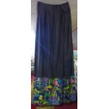A pair of lined curtains in black cotton and floral fabric designed by Josef Frank and made by