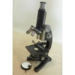 A vintage Japanese Tiyoda Tokyo MKO microscope, no.12295, H.34cm, in original wooden box