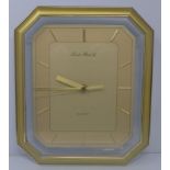 A London Clock Co. quartz wall clock, the dial with baton markers, 28 x 24cm