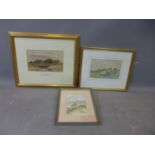 Three watercolours of a British countryside, work on paper 20th century 20th century English school,