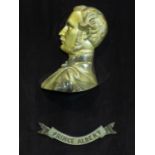 A 19th century gilt bronze plaque of Prince Albert, in maple frame, 19 x 13cm (plaque), 60 x 50cm (