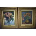 Two reproduction of renown painting, comprising works by artists as Van Gogh and Renoir, framed