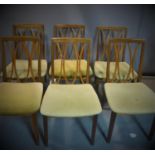 A set of six G-plan teak dining chairs, bearing maker's labels