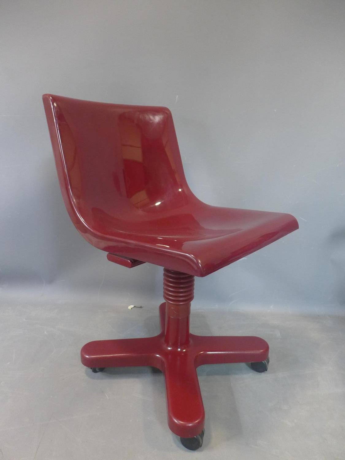 A rare desk chair designed by Ettore Sottsass (1917 - 2007) and manufactured by Olivetti