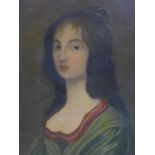 Late 19th century school, Portrait of a Lady, oil on canvas laid down on board, unsigned, 54 x 43cm