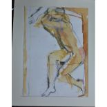 Jacquie Gulliver Thompson (1942-2007), 'Male Nude', pastel and charcoal on paper, 1995, 75 x 56cm