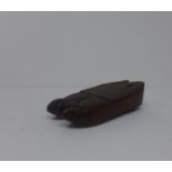 An early 19th century carved double shoe snuff box, probably prisoner of war piece