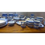 A large collection of T.G. Green & Co Ltd Cornishware, to include a coffe pot and lid with Green