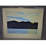 Contemporary Norwegian artist, View of fjord, screenprint on wove paper, signed, titled '