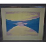 Contemporary Norwegian artist, View of fjord, screenprint on wove paper, signed, titled Fjord' and