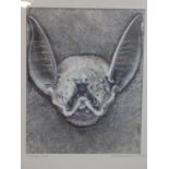 Hilary Beauchamp MBE (Contemporary artist), 'Fishing Bat', pen and ink, signed, titled and dated