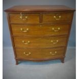 A mahogany chest of two short over three long drawers, on outswept feet, H.103 W.95 D.51cm