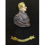 A 19th century gilt bronze plaque of Wellington, in maple frame, 19 x 13cm (plaque), 60 x 50cm (