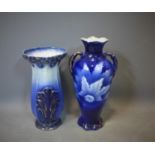 Two blue vases, 20th century