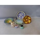 An assorted collection of ceramics, to include a Jason Shackleton pottery bowl decorated with