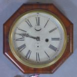 An American octagonal thirty hour 'Marines' clock by E.N. Welch, the painted dial with Roman