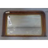 An inlaid overmantle mirror, with some chips to frame, 43 x 71cm