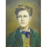 Jan Peski, Portrait of the French poet Arthur Rimbaud, oil on board, signed and dated 1979 to